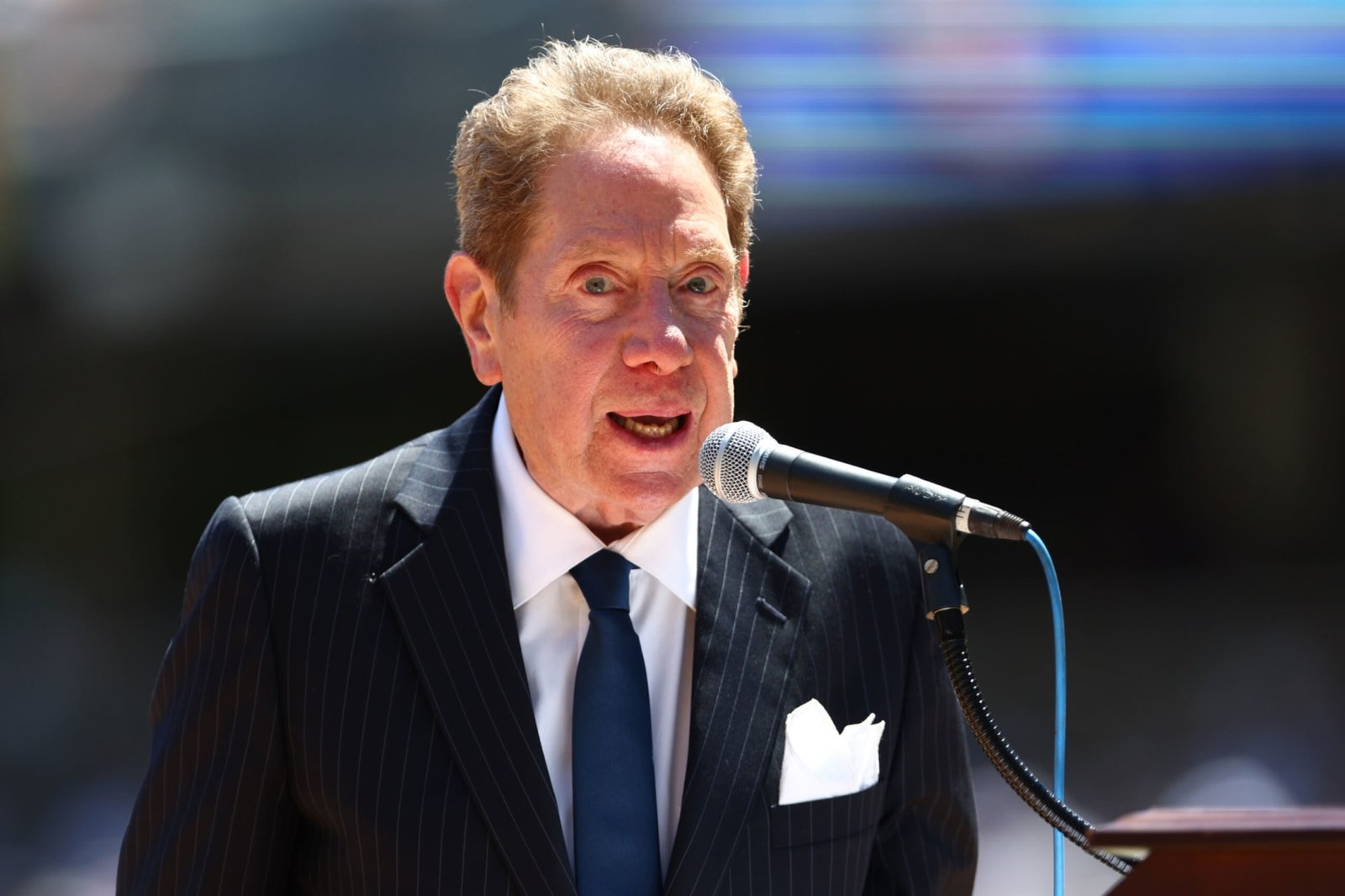 John Sterling plunked by harmful ball all over Yankees-Purple Sox game