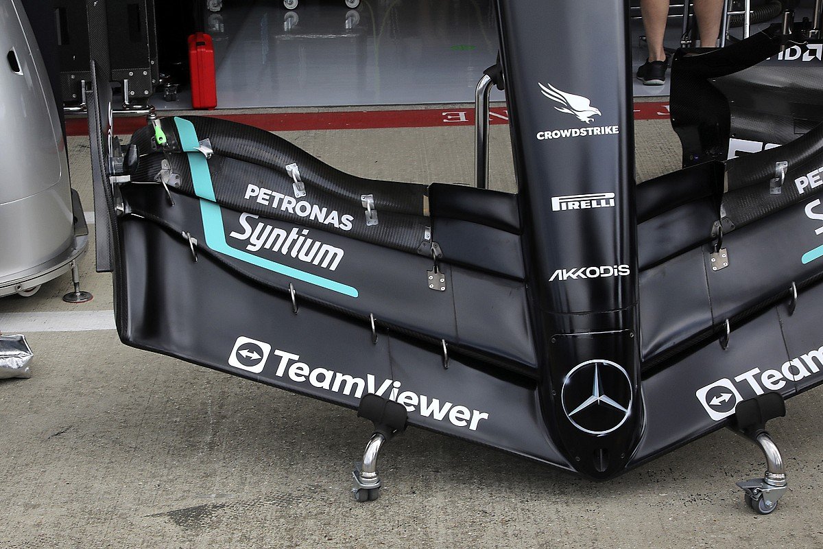 New Mercedes F1 front hover printed at British GP