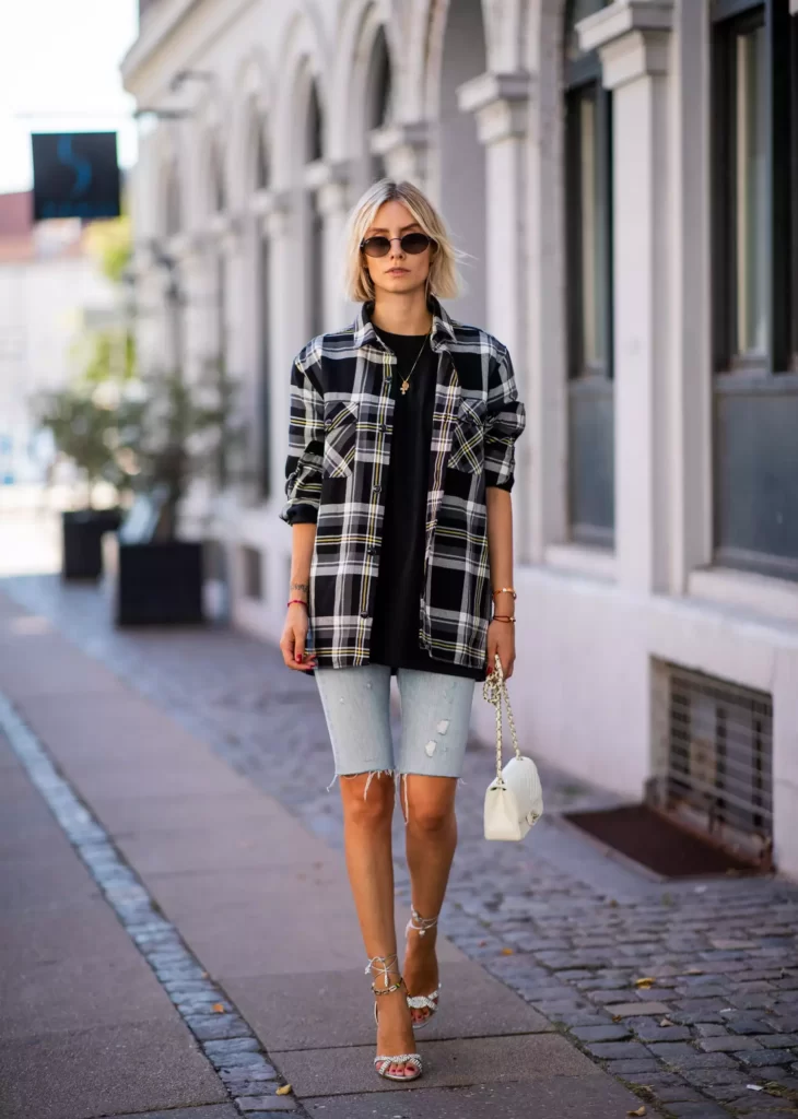 high heels with flannel