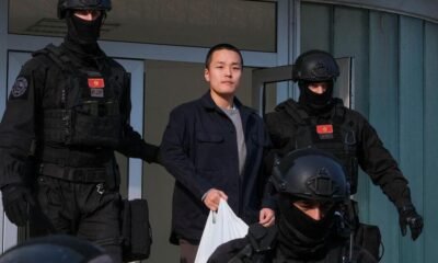 Do Kwon in courtroom after pleading guilty to $40B cryptocurrency fraud, symbolizing the fall of the Terra blockchain empire.