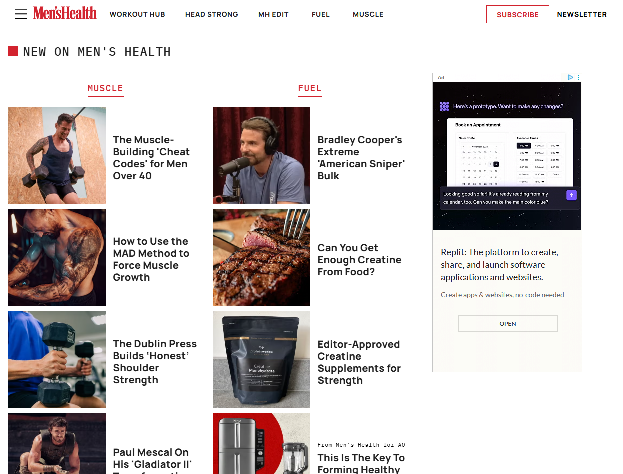 Get featured in Men's Health magazine