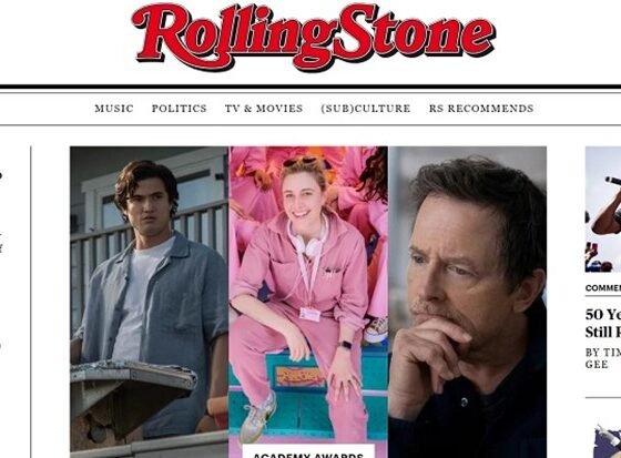 Get Featured in Rolling Stone Magazine homepage showcasing top music, culture, and celebrity stories.