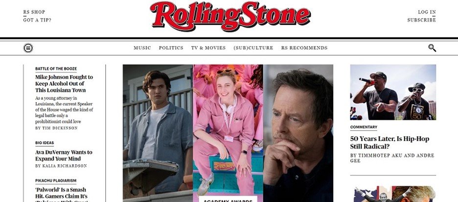 Get Featured in Rolling Stone Magazine homepage showcasing top music, culture, and celebrity stories.