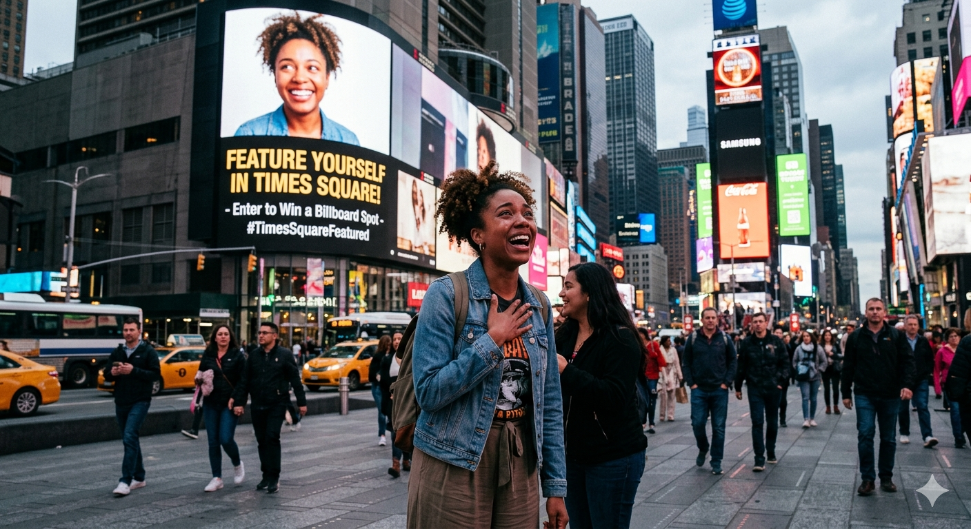 Get Featured in Times Square Billboard